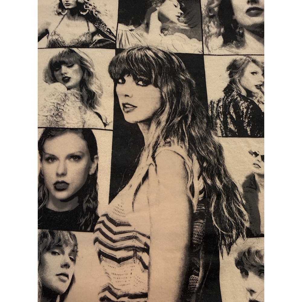 Taylor Swift  Eras Tour Concert T-Shirt Cream Graphic Tee US Tour Dates L